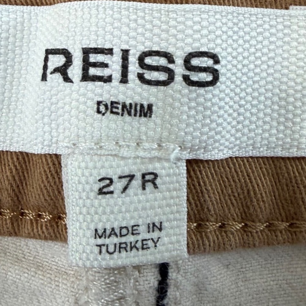 Reiss Denim Pants Maddie Women Size 27R White Colorblock Straight Leg EUC - Picture 2 of 10